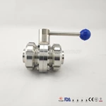 Sanitary Threaded Butterfly Valve with Ss Union