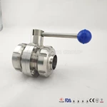 Sanitary Threaded Butterfly Valve with Ss Union