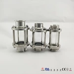 Sanitary Tubular/ Inline Stainless Steel Sight Glass with Glass Tube Circular Sight Glass for Brewing