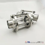 Sanitary Tubular/ Inline Stainless Steel Sight Glass with Glass Tube Circular Sight Glass for Brewing