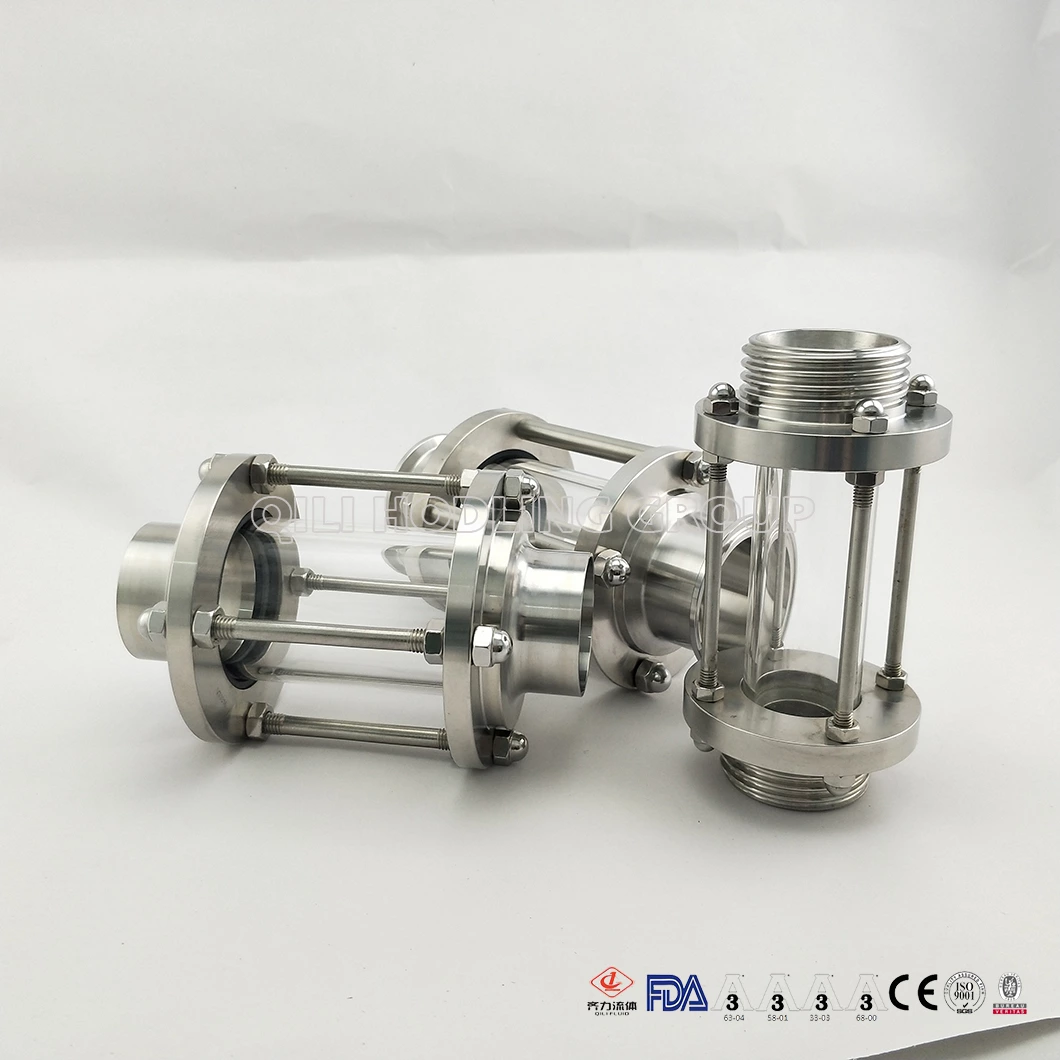 Sanitary Tubular/ Inline Stainless Steel Sight Glass with Glass Tube Circular Sight Glass for Brewing