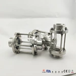 Sanitary Tubular/ Inline Stainless Steel Sight Glass with Glass Tube Circular Sight Glass for Brewing
