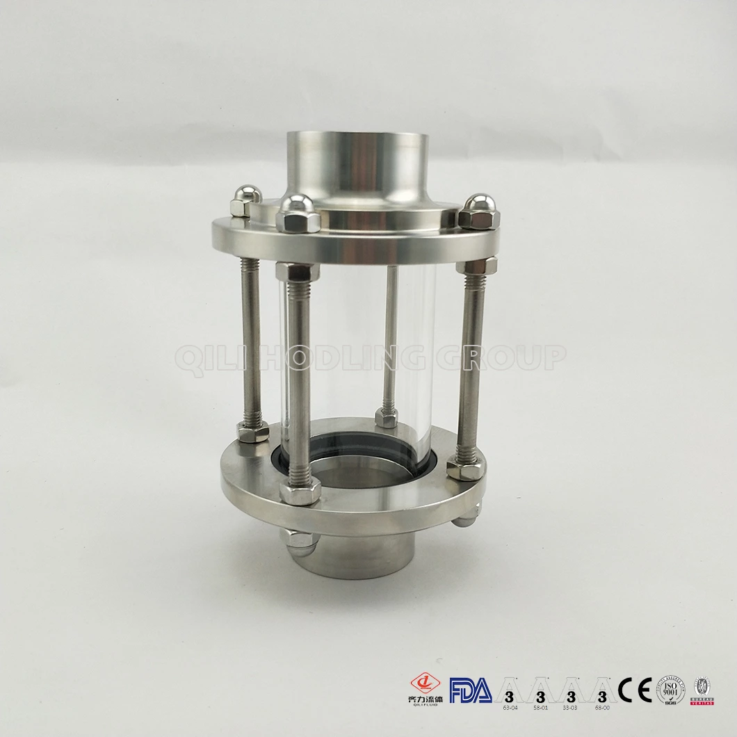 SS Food Grade Straight Sight Glass with protection net/tank level sight glass For Home Brewing Glass Columns Sight