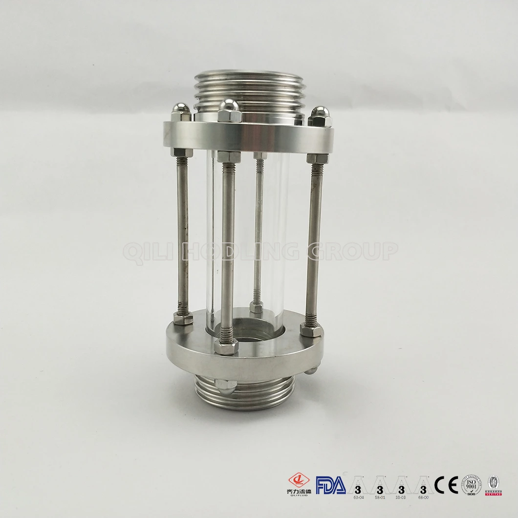 SS Food Grade Straight Sight Glass with protection net/tank level sight glass For Home Brewing Glass Columns Sight