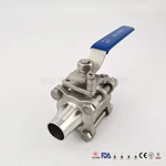 Stainless Steel CF3M CF8M Manual Food Grade Full Bore Encapsulate Vacuum Ball Valves
