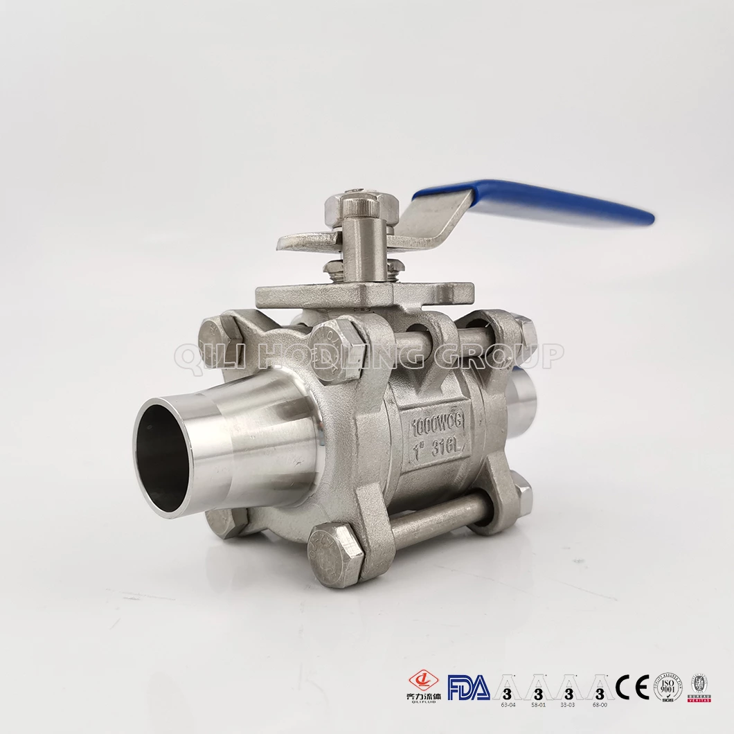 Stainless Steel CF3M CF8M Manual Food Grade Full Bore Encapsulate Vacuum Ball Valves
