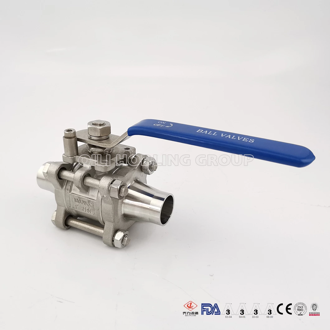 Stainless Steel CF3M CF8M Manual Food Grade Full Bore Encapsulate Vacuum Ball Valves