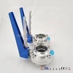 Stainless Steel Food Grade Threaded/male & Welding Butterfly Valve with Gripper Handle