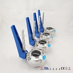 Stainless Steel Food Grade Threaded/male & Welding Butterfly Valve with Gripper Handle