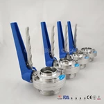 Stainless Steel Food Grade Threaded/male & Welding Butterfly Valve with Gripper Handle