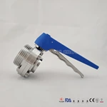 Stainless Steel Food Grade Threaded/male & Welding Butterfly Valve with Gripper Handle
