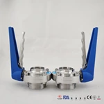 Stainless Steel Food Grade Threaded/male & Welding Butterfly Valve with Gripper Handle