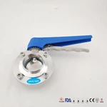 Stainless Steel Food Grade Threaded/male & Welding Butterfly Valve with Gripper Handle