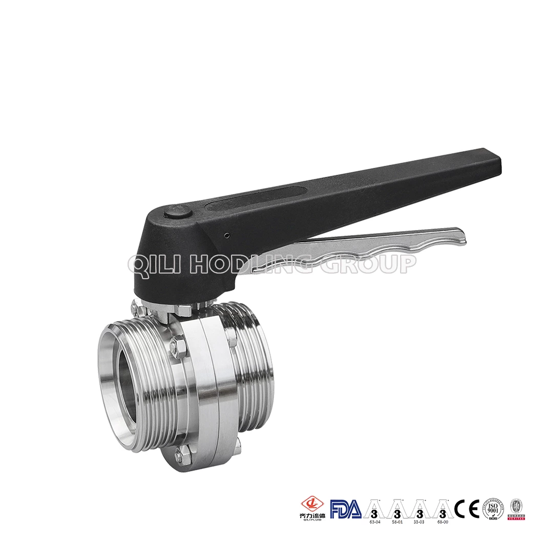 Stainless Steel Handle Sanitary Butterfly Valve (304/316L TC Clamp/Weld/Thread)