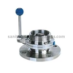 Stainless Steel One Side Threaded One Side Flange Manual Butterfly
