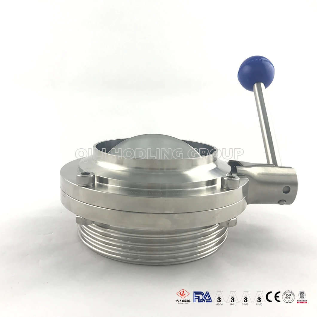 Stainless Steel One Side Threaded One Side Welded Manual Butterfly Valve