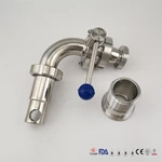 Stainless Steel Pull Handle Sanitary Butterfly Valves One Side Thread