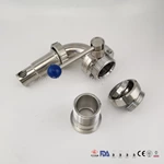 Stainless Steel Pull Handle Sanitary Butterfly Valves One Side Thread