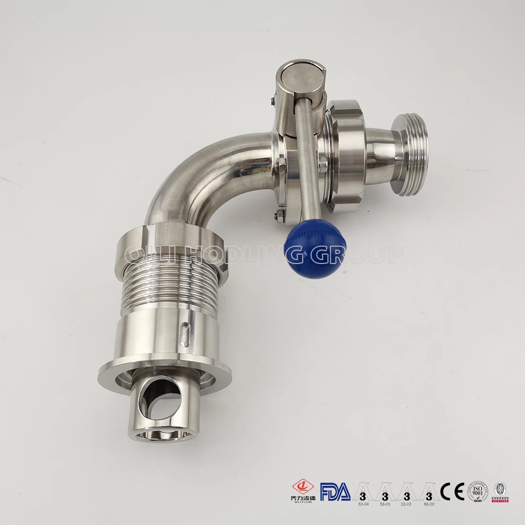 Stainless Steel Pull Handle Sanitary Butterfly Valves One Side Thread