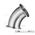 Stainless Steel Sanitary Fitting Food Grade 45D Bright Annealed Elbow