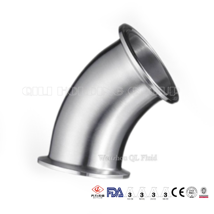 Stainless Steel Sanitary Fitting Food Grade 45D Bright Annealed Elbow