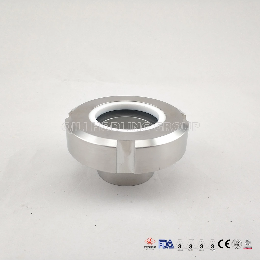 Stainless Steel Tank Fittings Weld Inline Sight Glass Union Type EPDM or FKM Gasket Inside