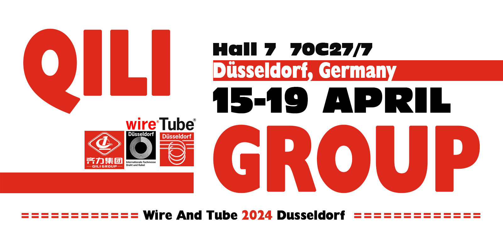 QILI will be attending Wire And Tube 2024 Dusseldorf