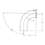 ASME BPE fittings S2CKW92 92 DEGREE ELBOW TANGENT WELD END X CLAMP