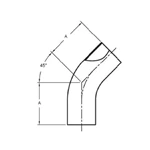 ASME BPE fittings S2KS 45 DEGREE ELBOW TANGENT WELD ENDS