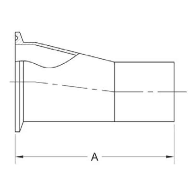ASME BPE fittings S32K ECCENTRIC REDUCER CLAMP X TANGENT WELD END