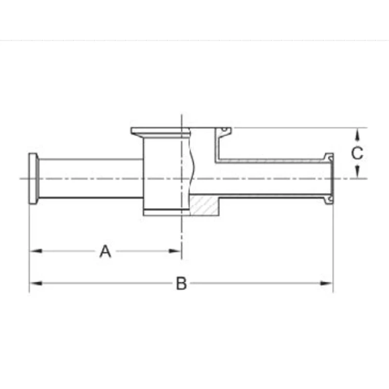 ASME BPE fittings S7IMPS INSTRUMENT TEE, CLAMP ENDS