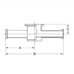 ASME BPE fittings S7IMPS INSTRUMENT TEE, CLAMP ENDS