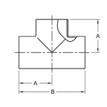 ASME BPE fittings S7WWW TEE TANGENT WELD ENDS