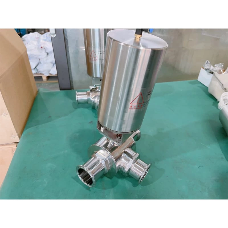 hygienic 3-pcs ball valves with pneumatic actuator