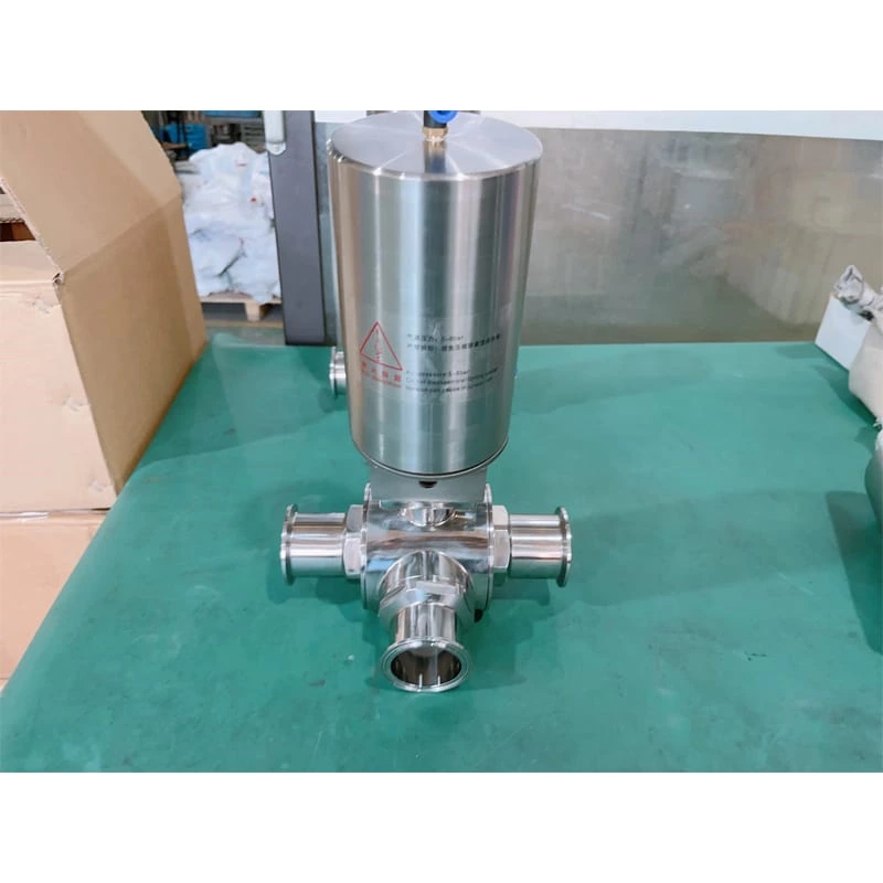 hygienic 3-pcs ball valves with pneumatic actuator