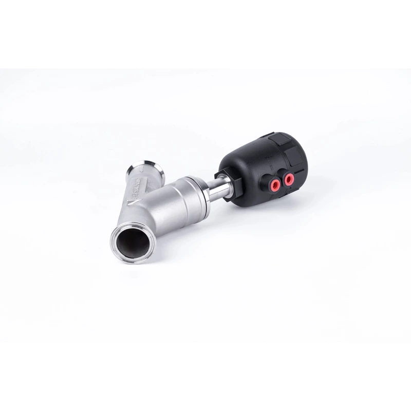 pneumatic end clamp angle seat valves