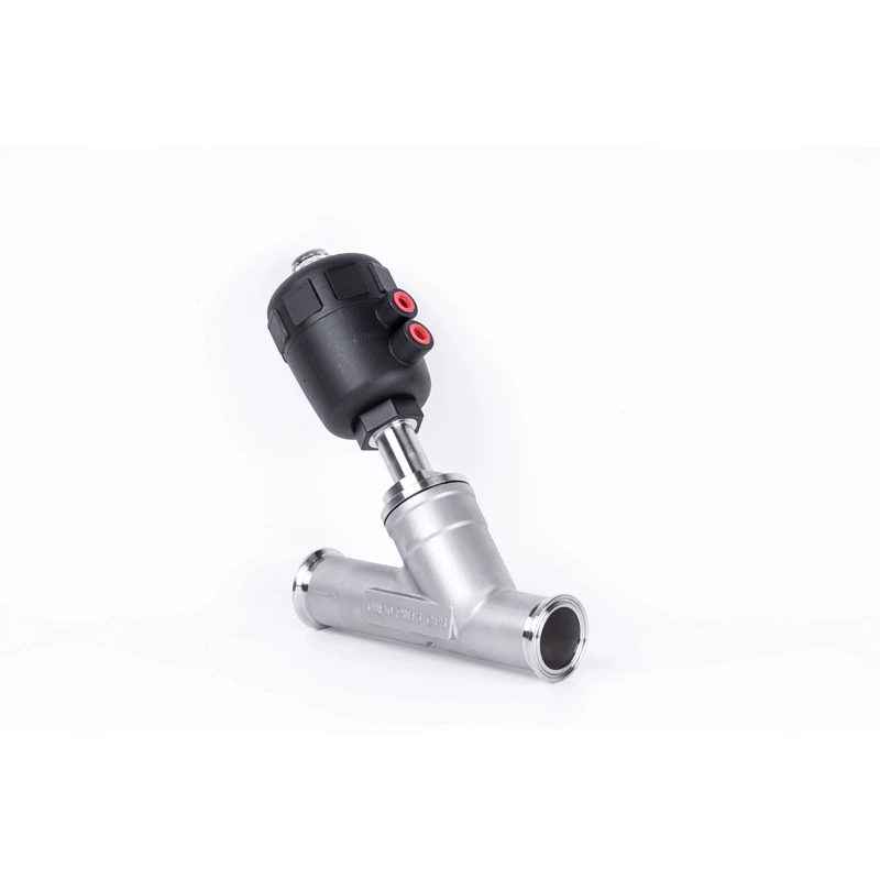 pneumatic end clamp angle seat valves