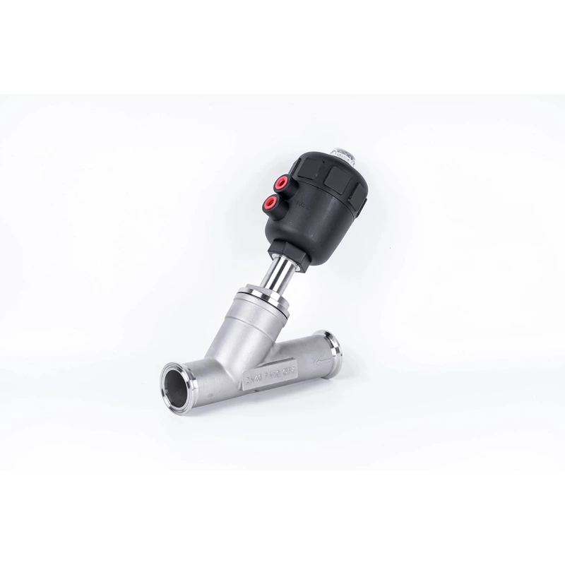 pneumatic end clamp angle seat valves