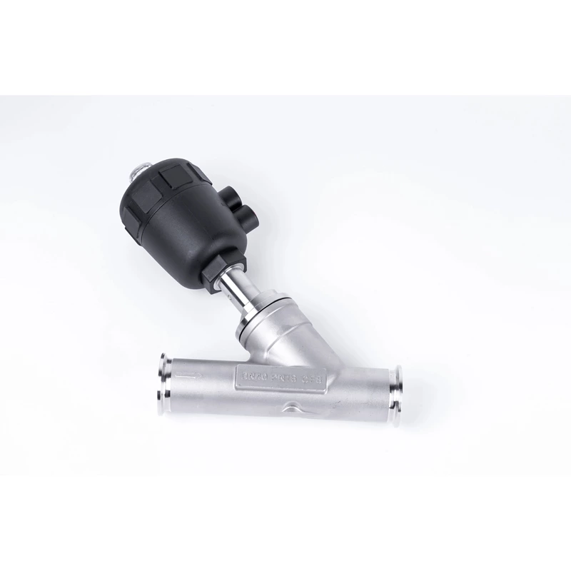 pneumatic end clamp angle seat valves
