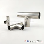 Sanitary Stainless Steel 304 316L Equal Welded Tee