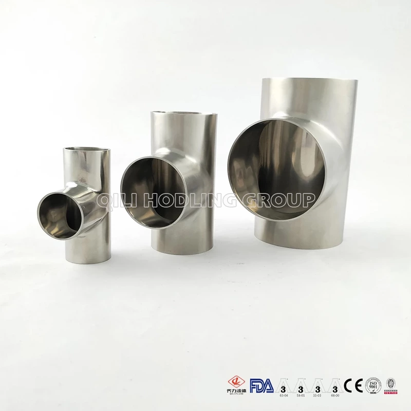 Sanitary Stainless Steel 304 316L Equal Welded Tee