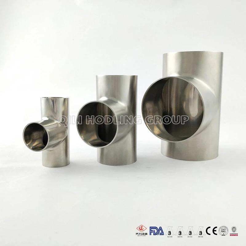 Sanitary Stainless Steel 304 316L Equal Welded Tee