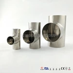 Sanitary Stainless Steel 304 316L Equal Welded Tee