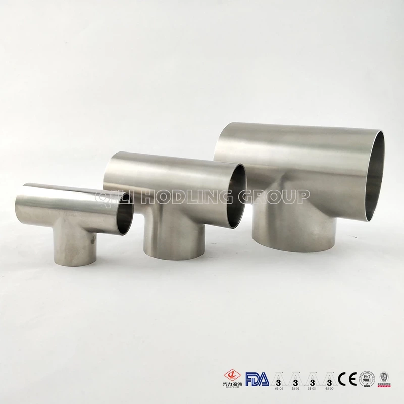 Sanitary Stainless Steel 304 316L Equal Welded Tee